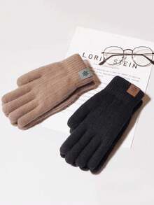 1 Pair Winter Warm Men's Knitted Gloves With Velvet Thickened Wool Knitted Cycling Warm Gloves Winter Cold Proof Women's Touchscreen Gloves With Velvet Thickened Inner Warmth Knitted Gloves Fabric Soft Skin Friendly Cycling Warm Knitted Gloves Windproof And Cold Proof Knitted Wool Gloves With Velvet Thickened Inner Warmth Snow Gloves