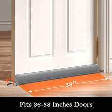 ALQD 38 Linen Door Draft Stopper Blocks Hot And Cold With Removable Washable Cover Bottom Of Door, All-Season Seal Noise, Wind, Door Sweep Gaps Up To 3, Home Essentials, Gray - Brown - View 3