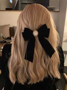 1 pezzo Fermaglio per capelli a fiore di rosa in velluto da donna, accessorio elegante e versatile adatto per uso quotidiano e abbinamento al trucco, fermagli a pinza, fermagli per capelli, mollette per capelli