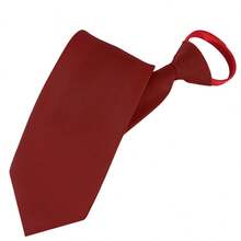 1/3pcs Pre-Tied Necktie, Solid Color Polyester Zipper Tie, Adjustable Tie Suitable For Women's School Uniform, Formal Occasions, Dresses, Christmas Decoration - Multicolor - View 9