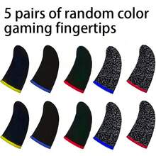 5 Pairs Random Color Finger Sleeves For Mobile Gaming, Designed For Fingers, Anti-Slip, Breathable, Sensitive Touch, Assist Gaming Operation, Suitable For Sweaty Palms, Sensitive Fingertips Or Fatigue From Prolonged Gaming, Durable Gaming Finger Sleeves