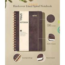 Dotted Spiral Journal Notebook A5 Hardcover Spiral Journals for Women Men 100 GSM Dot Grid Paper Notebooks 150 Pages Spiral Bullet Dotted Notebook for Writing Note Taking 5.75" x 8.38" Dark Brown - como en la foto - Ver 2