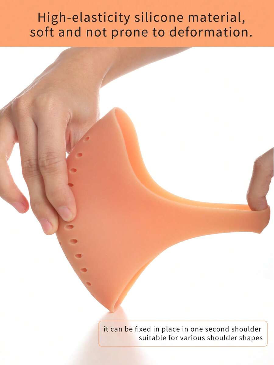 1pc Natural Silicone Shoulder Pad, Breathable, Soft & Non-Deformable, High Elasticity, Sturdy & Non-Slip, Suitable For Sloping & Narrow Shoulders, For Daily Use - Multicolor - View 1