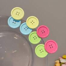 4 Korean-Style Sweet Oval Hair Clips - Candy Color, Durable Plastic, Simple Design For Easy Use, Suitable For Halloween And Daily Hairstyles. Cute Hair Clips, Lively Hair Accessories, Decorative Hair Clips, Inspired By Korean Fashion - 4 chiếc - Xem 4
