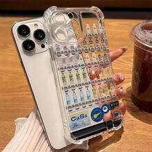 Funda de teléfono transparente, simple, de color sólido, a la moda y genial con protección en las cuatro esquinas, resistente a golpes y caídas, adecuada para  17/17 Pro/17 Pro Max/17 Air/ 16/16 Pro/16 Pro Max/16 Plus/ 15/15 Pro Max/15 Pro/15 Plus/ 14/14 Pro/14 Plus/14 Pro Max/ 13/13 Pro/13 Pro Max/12/12 Pro/12 Pro Max/11/11 Pro/11 Pro Max/XR/X/XS/XS Max Diseño de Máquina Expendedora de Bebidas - Cubierta Trasera Suave Transparente de Alta Calidad - Transparente 1159 - Ver 3