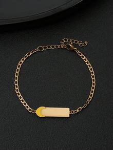 1pc Customized Minimalist Fashionable Colorful Drip Oil Name Engraved Bracelet, Gold/Silver 18K Gold Plated Stainless Steel Material, Adjustable Chain With Personalized Engraving - Birthday/Anniversary Gift For Him, Unique Ideal Gift For Him, Ideal Gift For Her, Boyfriend, Girlfriend, Dad, Mom, Family, Friends, Grandparents Anniversary, Birthday, Daily Wear, Wedding, Graduation, Prom, Party - Multicolor - View 41