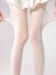 1 Pair Of Women's Ultra-Thin White Mask Stockings, Transparent White Tight Pants, Lightweight Ballet Style Pantyhose Suitable For Summer And Autumn, Essential For Outings And Photos, Comfortable And Breathable, Lightweight And Soft, Fine Workmanship, Simple And Elegant, Gift For Best Friends, Friends, Partners, Suitable For Proms, Gatherings, Socials, Birthday Gifts, Christmas Gifts, Valentine's Day Gifts, Halloween Gifts, New Year Gifts, Family Gifts - 白色 - 查看 1