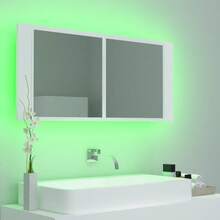 vidaXL LED-Bad-Spiegelschrank Weiß 100x12x45 Cm Acryl - Bianco - Visualizzare 10