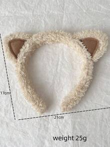 1pc Women Plush Cute Cat Ear Headband, Autumn/Winter, For Washing Face, Applying Mask, Cat Ear Hair Clip, Photo Prop