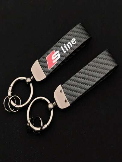 Breloc auto din piele de carbon, de lux, pentru Audi A3, A4, A5, A6, A1, A2, Q2, Q3, Q4, Q5, Q7, S3, S4, S5, S6, S7, TT, RS 3, 4, 5, 6, 7, S Line, accesorii