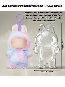 [1/2/3/6个] 透明亚克力保护盒，适用于 4.0/3.0/2.0/1.0 迷你保护盒，2025 新款保护盒，亚克力收纳盒，防尘保护盒，透明收纳盒，是收藏和展示 4.0 | 爱心怪兽徽章 | 毛绒娃娃系列的理想之选。