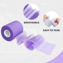 Elastyczny bandaż samoprzylepny z membraną skórną, na nadgarstek, łokieć, kolano i kostkę, odpowiedni do uprawiania sportu i użytku domowego, wykonany z mieszanki silikonu i ziemi okrzemkowej (7 cm * 10 m) - Wielokolorowe - Zobacz 7