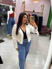 Women's Suede Premium Jacket - Apagado - Ver 3