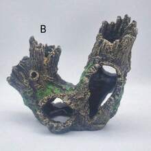 1pc Aquarium Resin Crafts Crystal Shrimp Evacuation House Breeding House Tree Roots Sinking Wood Playhouse Hollow Tree Suitable For Fish Tank Decoration Aquarium Decorations - Multicolor - View 13