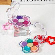 6 Colors/Set Little Flowers Portable Color Palette Solid Pearly Lustre Watercolor Pigments Art College Students Outdoor Sketching Portable Paint