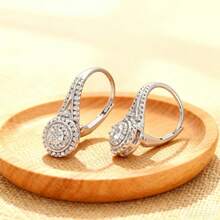 High-Quality 316 Stainless Steel, Hypoallergenic, Luxurious & Elegant Silvery, Fade-Resistant Cubic Zirconia Circular Hoop Earrings For Fall And Winter, Daily & Party Matching, Christmas, Local Warehouse, A Delicate Gift For Women - bông tai - Xem 7
