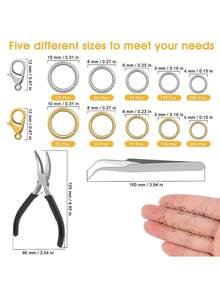 钥匙扣制作套装，钥匙扣夹大号钥匙圈，适用于珠宝制作，DIY钥匙扣工艺品材料，钥匙扣钩，龙虾扣，手机装饰配件