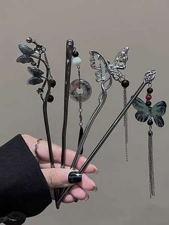 TOEDO 古风中国风优雅蝴蝶流苏发簪，女士女孩经典发夹，中式发饰，珠宝，礼物，旅行，女士礼物，发饰，圣诞礼物，女士圣诞礼物，成人圣诞礼物，发饰，女士配饰，成人礼发饰，圣诞发饰，女士礼物创意，美容圣诞礼物