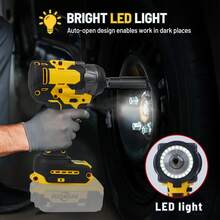 550N Wireless Electric Wrench, Suitable For 20V MAX Slide Interface Battery, Brushless Electric Impact Wrench Screwdriver ,  Compatible With Daweal Electric Tool, Suitable For Car Repair And Household Tools, Christmas  Gift Giving (No Battery) - Yellow - View 6