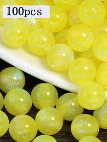 100颗星空树脂闪光圆珠，直孔散珠，适用于DIY珠宝制作 - 細閃珠 - 查看 29