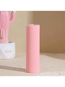 1pc Ribbed Pillar Candle - 2pcs 6-Inch Ribbed Candles, Soy Wax Scented Candles, Suitable For Wedding, Bedroom, Birthday, Valentine's Day (Pink, Red, Black, Brown)