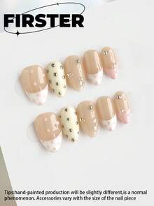 10 móng giả ngắn hình hạnh nhân, móng giả dán, móng màu hồng, móng đơn giản hàng ngày, móng giả mùa thu, móng bóng, móng kiểu Pháp, móng chấm bi, móng acrylic dán, phù hợp cho các quý cô công sở, hẹn hò hàng ngày, tiệc trà chiều và các hoạt động ngoài trời. Móng giả dán, dụng cụ làm móng, móng giả dán thủ công. - Nhiều màu - Xem 1