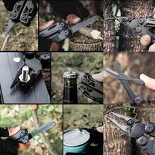 ANMIEN Navaja Multiusos 16 en 1 - Pinzas, Tijeras, Destornillador, Alicates Multiherramientas Plegable para Camping, Emergencias y Reparaciones - 1 - Ver 8