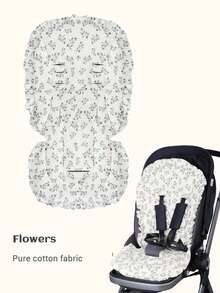 1pc Reversible Thickened Soft Baby Stroller Seat Cushion, Highchair Pad, Basket Liner - Multicolor - View 11