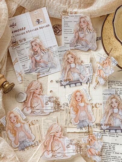 CANDY POETRY 10 st/förpackning klistermärken med vintagetema, dekorativa scrapbookingmaterial för hemmafixare, julklappar, personliga brevpapper