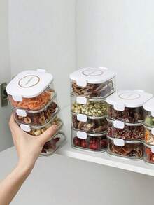 1个透明塑料多层调料盒，厨房调味料收纳盒 - 彩色 - 查看 12