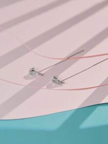 Nooxian 1对优雅夸张耳环，精致天使翅膀和恶魔立方氧化锆可爱仙女耳环（无盒） - 銀色 - 查看 7