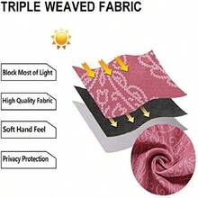 DWCN 2pcs Ombre Blackout Curtains For Bedroom - Damask Patterned Thermal Insulated Grommet Curtains For Living Room - 粉色 - 查看 7