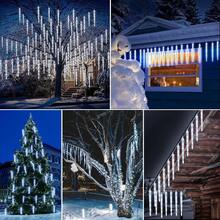 VOICEPTT Luces de Carámbano de Navidad, 4.3M 10 LED Carámbanos de Baja Presión, Impermeable IP44, Luces Parpadeantes de Hadas para Navidad, Aleros, Bodas, Decoración Exterior e Interior, Blanco Frío - 1 - Ver 7