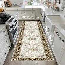 Tappeto passatoia lavabile in stile orientale, tappeto passatoia lungo blu per bagno, tappeto passatoia tradizionale a basso pelo e ampio per ingresso e corridoio, (Blu)