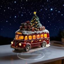 Charmante Acryl Weihnachts Schneewagen Dekoration - 18,01 cm x 17,07 cm - perfekt für Schlafzimmer, Wohnzimmer & mehr - Innen-/Außenbereich Feiertags Kunst, ideales Geschenk, für Weihnachten