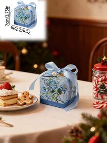 5/10 件花卉印花丝带礼品包装盒，创意精致“特别为你”婚礼回礼糖果袋礼盒，派对小礼物生日情人节礼盒情人节