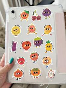 50PCS Cartoon Illustrated Style Fruit Stickers Kawaii Mixed Fruit Character Stickers Waterproof Vinyl Decal Laptop Motorcycle Luggage Snowboard Fridge Phone Car Sticker Colorful Decals Pack - Multicolor - View 6