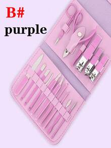 16pcs Professional Stainless Steel Manicure And Pedicure Set, Includes Nail Clipper, Scissor, Ear Pick And Travel Kit, Foot And Beauty Care Tools For Experts