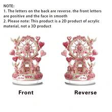 1/3/20 Stücke rosa Riesenrad Heißluftballon 2D flache Acryl Kristall Tischdekoration mit Liebe, Heim Mädchen Zimmer Dekoration Café, Restaurant, Büro Schreibtisch Dekoration, romantisches Jahrestags- oder Valentinstags-Geschenk, Badezimmer Dekoration und Accessoires