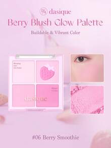 Dasique 4-Color Matte Blush Palette, Highly Pigmented Long-Lasting Luminous Blush Makeup, Fashion Cosmetic Brand For Women, Essential Christmas Gift, Bridal Wedding Makeup, Summer, Valentine's Day, Vacation - #06 Berry Smoothie - View 1