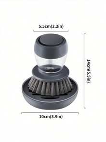 1 Stück multifunktionaler Topf- und Pfannreinigungsbürstenset mit Seifenspender und Ständer - langanhaltend Kunststoffschrubbbürste für Küchenspüle, Pfannen, Töpfe - manuell betriebenes Geschirrspülwerkzeug ohne Strom