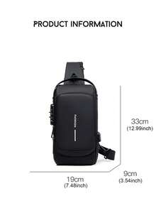 Men's Bags Shoulder Messenger Bag Multifunctional Sports Diagonal Hanging Chest Backpack USB College Bag Summer Fall Christmas Scream Men Bag Belt Bag Travel Bag Sling Bag Winter Christmas Gifts Bum Bag Outdoor Thanksgiving Holiday Storage Bag Shoulder Bag Rider Bag Pouch Waterproof Backpack - Black and White - View 2