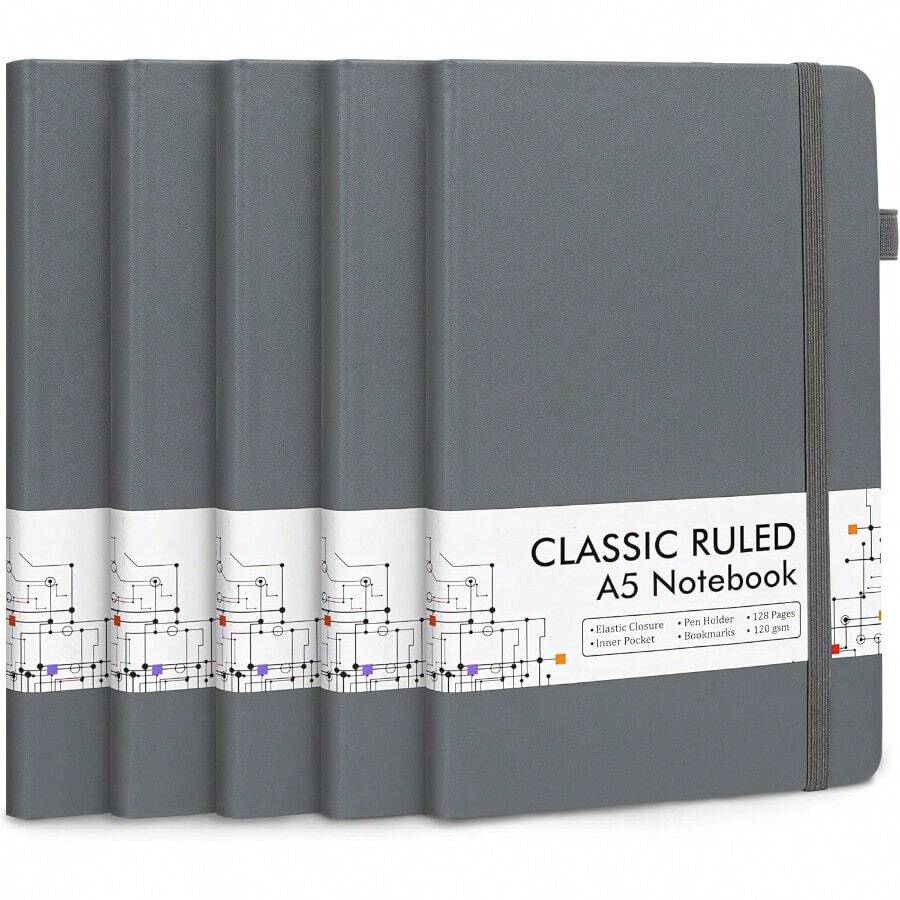 Notebooks - Pack de 5 gris - Voir 1