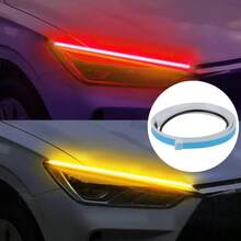 2pcs 30cm LED Light Strips, White & Yellow Dynamic Flow Direction Indicator, Battery-Free, Easy Installation - 30CM/11,81 inch - Xem 12