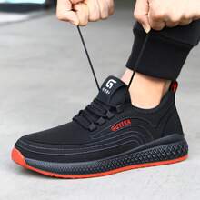 GUYISA 10KV绝缘安全鞋，防砸防刺，经典运动时尚，透气轻薄低帮，耐磨，柔韧舒适软底，户外工地防护鞋（国际尺码不同，此款鞋码偏大，鞋面透气轻便，请选购小两码！） - 黑色絕緣 - 查看 7