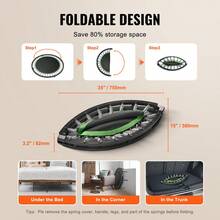 Foldable Mini Trampoline, 40 Inch Fitness Rebounder, Max Load 330lbs Exercise Trampoline, Stable & Quiet Trampoline With 4 Level Height Adjustable Foam Handle, For Adults Indoor/Garden Workout - Black - View 5