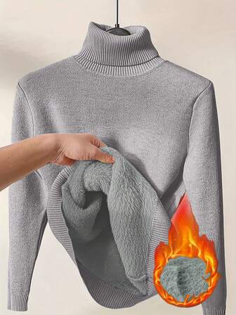 大码女式休闲加厚宽松高领毛衣