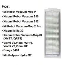 Reusable HEPA Filter For & Mi Robot Vacuums - Compatible With S10, S12, Mijia 3C, Mop-P, Mop 2S, 2 Pro Models - Enhances Air Quality & Performance