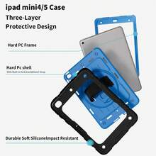 Military-Grade Anti-Drop Rotating Turntable Silicone + PC Tablet Protective Case, Compatible With IPad (A16) 11-Inch 11th Gen (2025 Model), IPad 10th Gen 10.9-Inch, Galaxy Tab A9 Plus 10.95/11-Inch, IPad Pro 11-Inch, IPad 7th/8th/9th Gen 10.2-Inch, With Kickstand Hybrid Protective Case (2023 Model), Heavy-Duty Military-Grade Protective Case For Galaxy Tab A9+/A9 Plus 11-Inch (2023 Model), With 360° Rotating Stand, Handle, Shoulder Strap And Wrist Strap