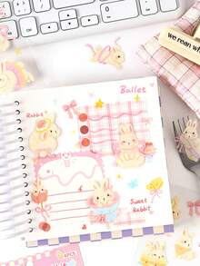 4pcs Pet Planner Stickers, Cute Pet Tea Party Series, Adorable Pet Emoticon Theme Scrapbooking Stickers - Multicolor - View 8